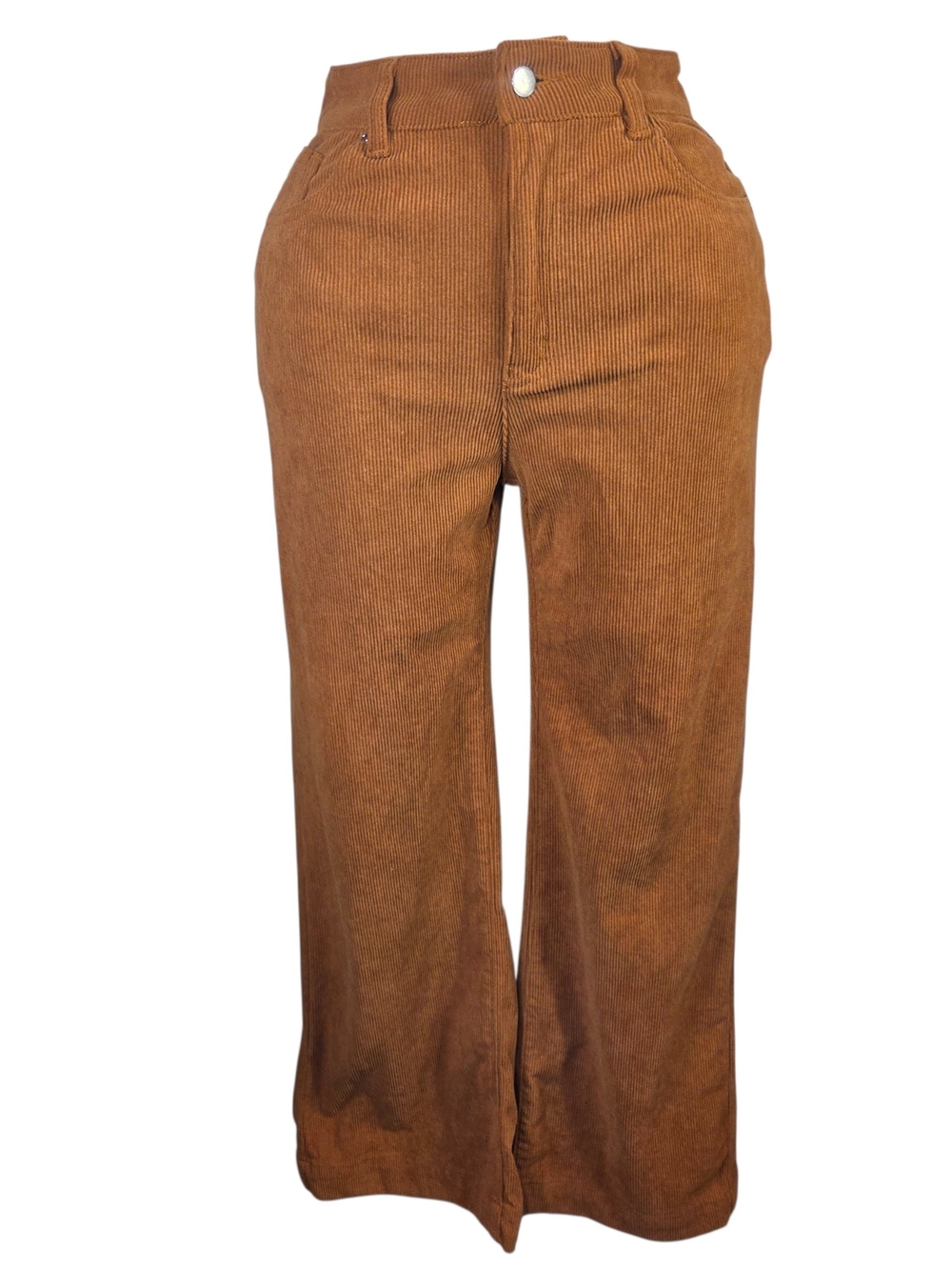 High-Rise Wide-Leg Corduroy Jeans in Chestnut. Size 6